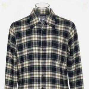 Vintage 60's 100% Virgin Wool Pendleton Plaid Flannel Shirt sz L